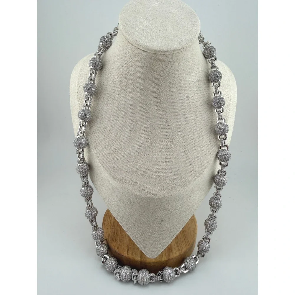 GLD Shop 12MM Iced Ball Necklace 26